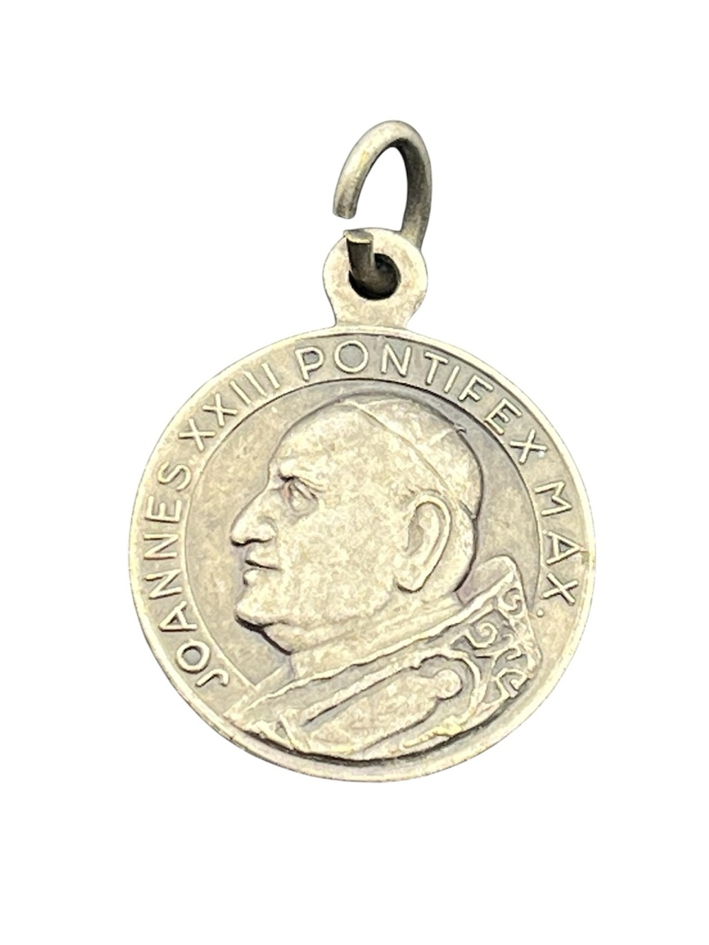 Pope John XXIII Catholic religious silver tone pendant for necklace vintage